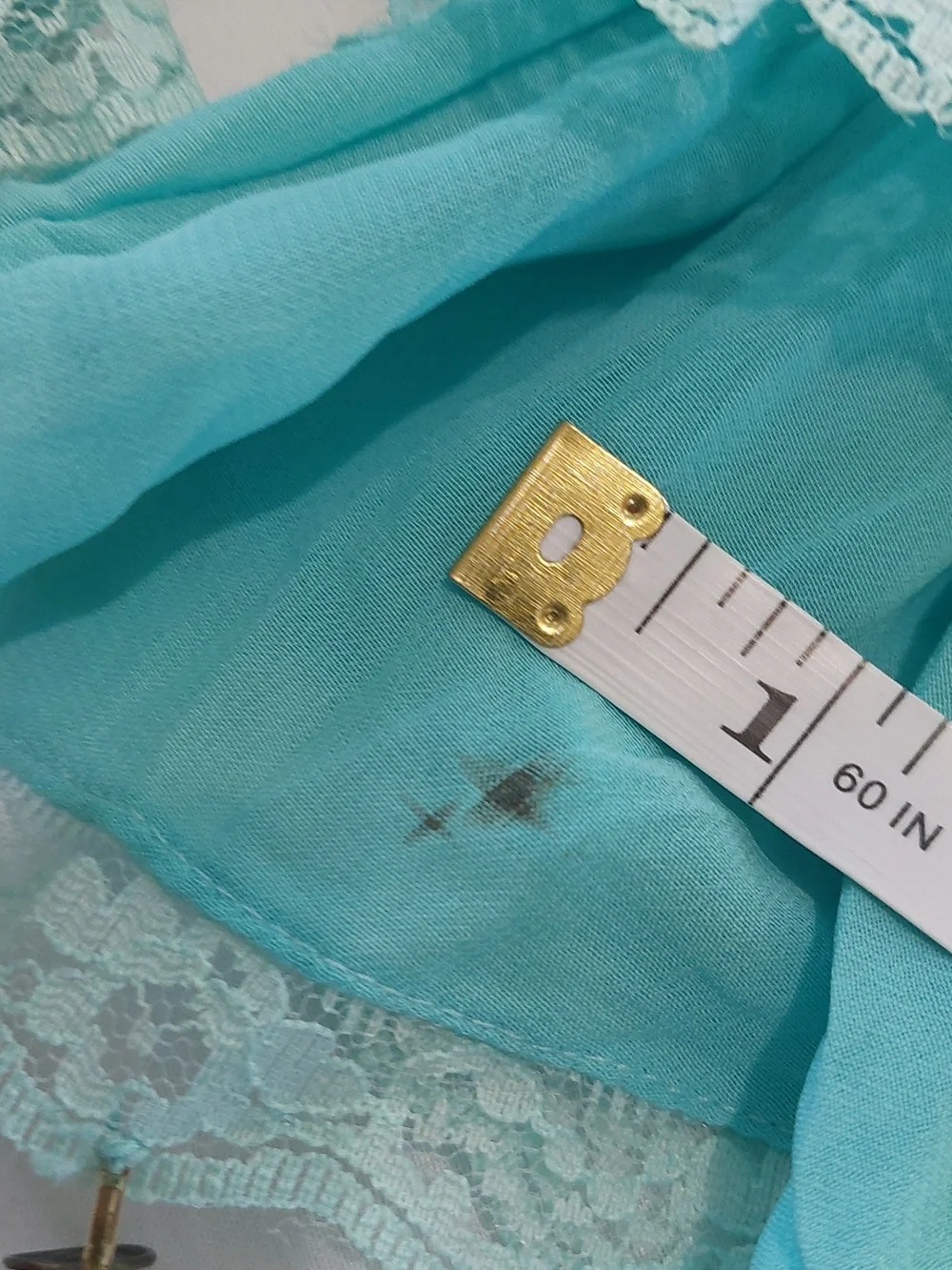 Expose France USA Italy Turquoise Ruffled Women's Blouse .Size XL - Picture 11 of 11